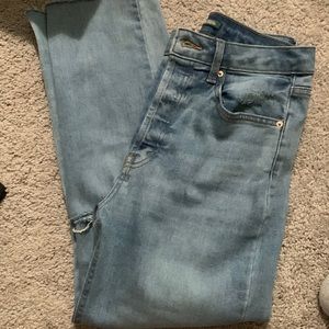 Highest rise slim straight jeans